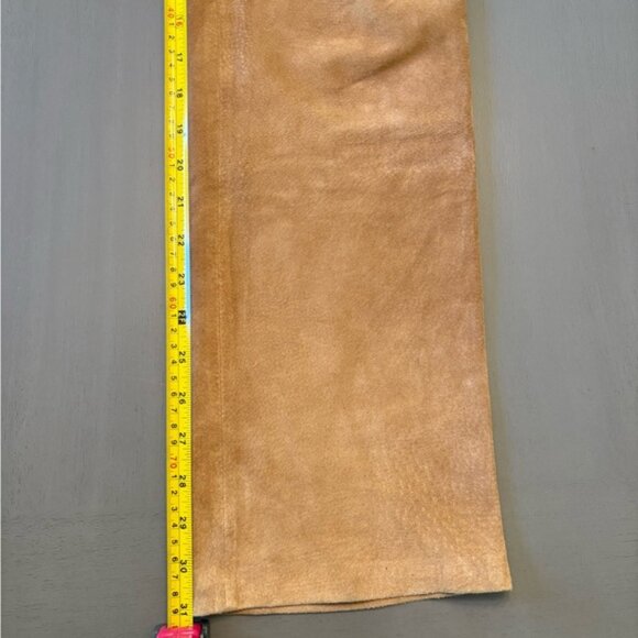 Yvonne Marie Women’s Suede Leather Pants Tan Genuine Leather Western Cowgirl - Picture 13 of 14